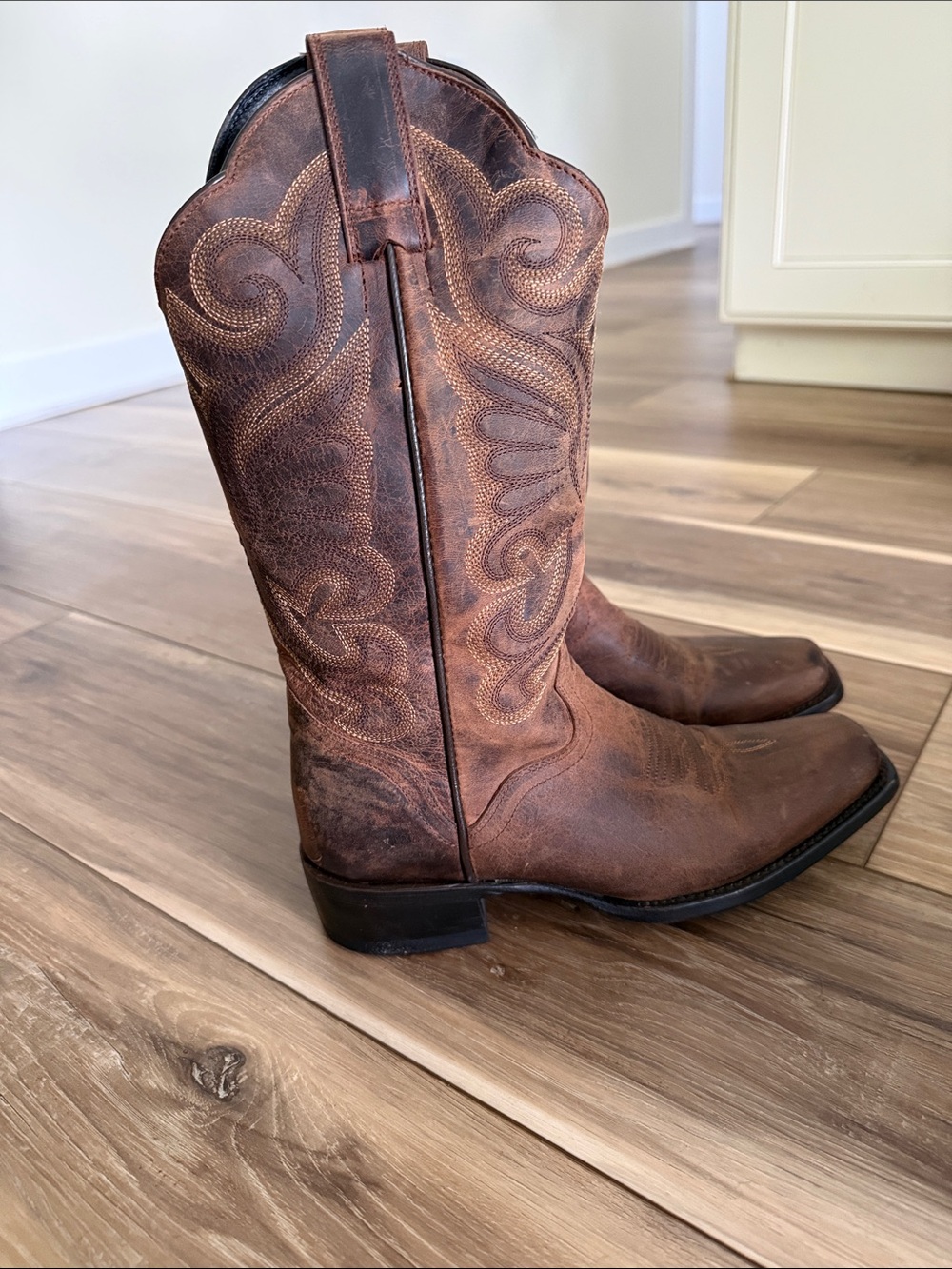 J.B. Dillon Brown Leather Western Cowboy Boots - Picture 4 of 6